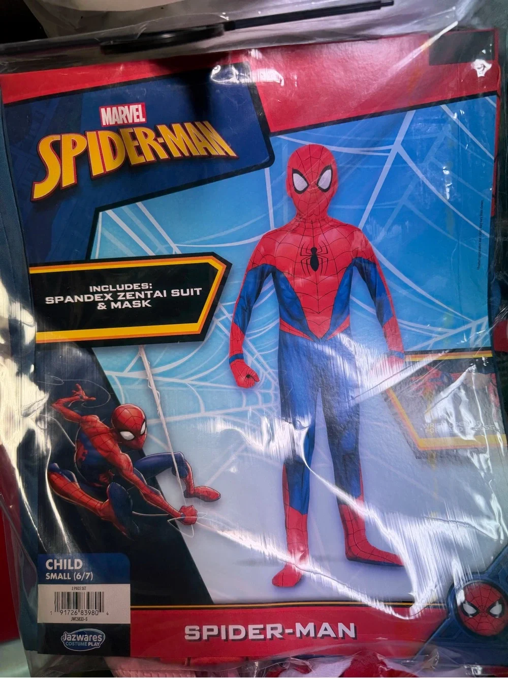 New Jazwares Marvel Spider-Man Child Costume Size Small 6/7